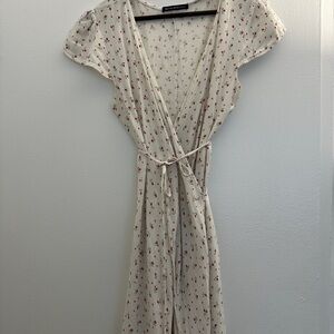 Brandy Melville Cream Wrap Dress